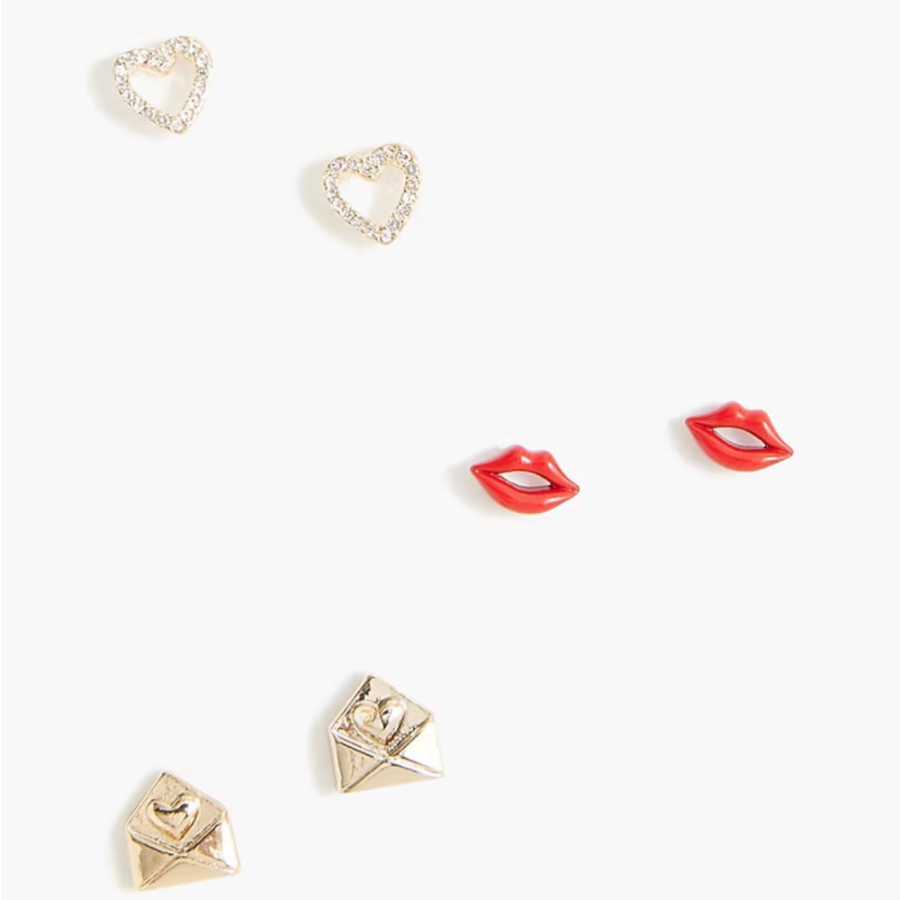J Crew Valentine’s Day stud earrings